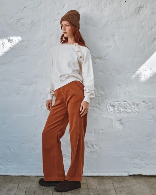 EMILE ET IDA CHERRY Sweat Broderie Anglaise Creme