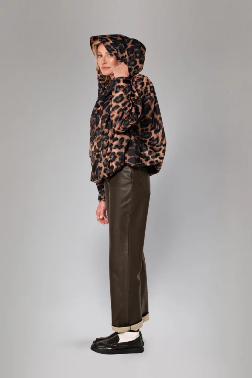 RAINKISS Poncho de Pluie Court Léopard Foncé – Image 3