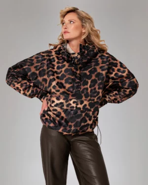 RAINKISS Poncho de Pluie Court Léopard Foncé