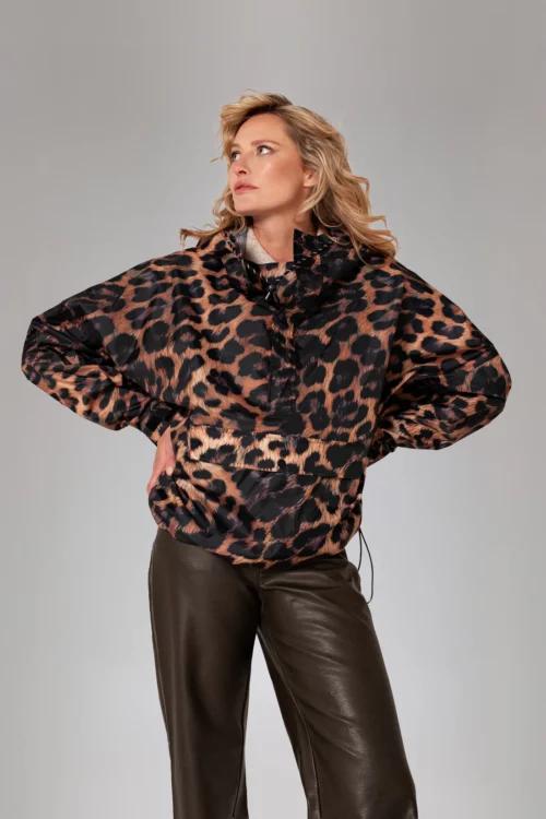 RAINKISS Poncho de Pluie Court Léopard Foncé