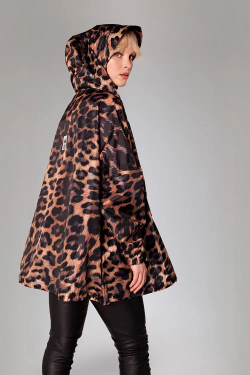 RAINKISS Poncho de Pluie Court Léopard Foncé – Image 7