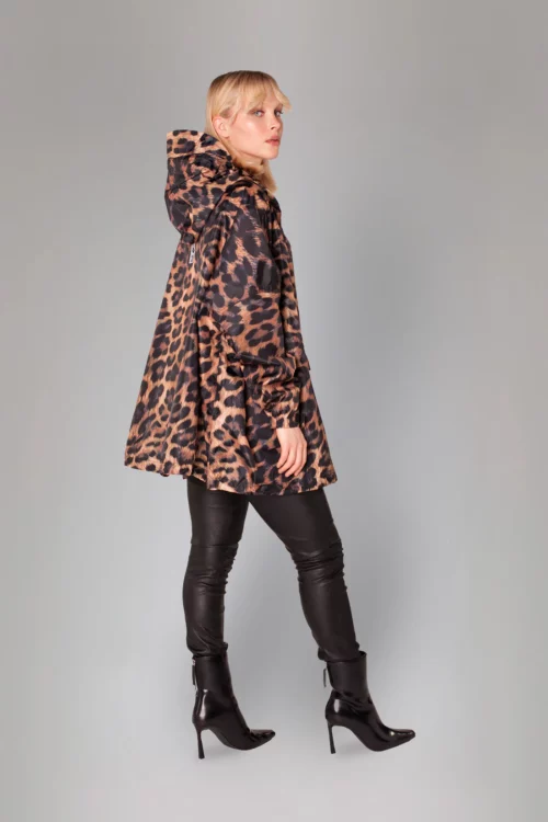 RAINKISS Poncho de Pluie Court Léopard Foncé – Image 5