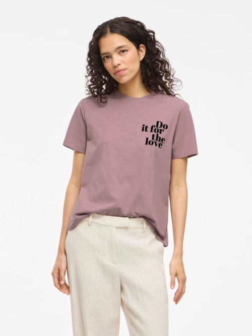VILA VINORA T-Shirt Vieux Rose – Image 2
