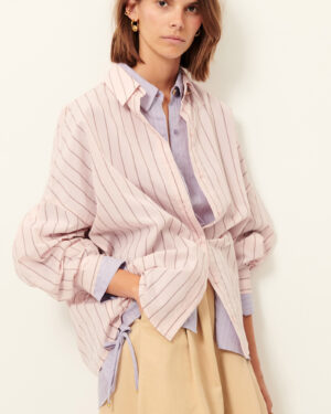 SESSUN DAZIK Chemise Rosee. chemise sessun rose à rayures. chemise oversize sessun rose à rayures.